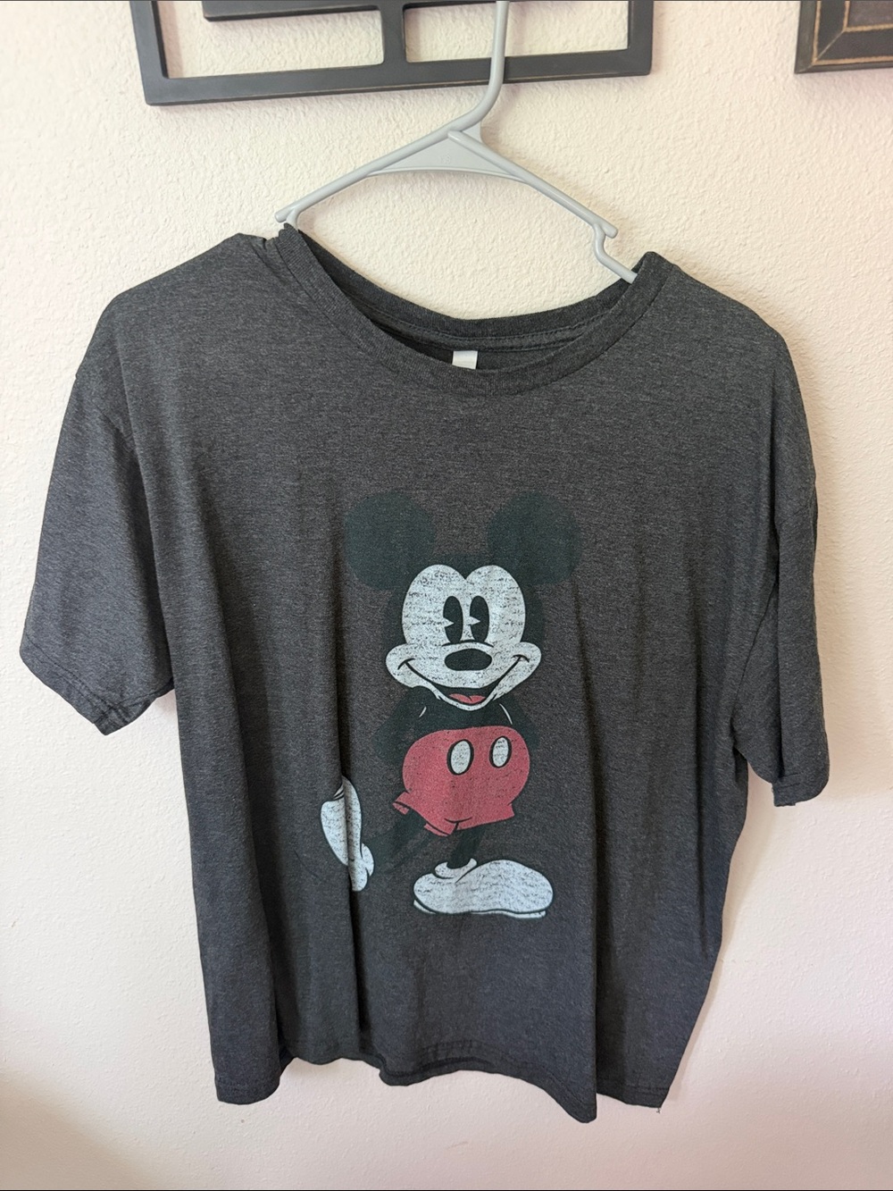Kids Charcoal Graphic Mickey Mouse Tee
